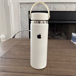 Apple White Water Bottle with Silver Accent